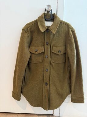 OAK + FORT Olive Green Military Wool-Blend Field Jacket